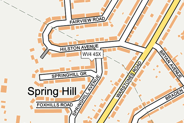 WV4 4SX map - OS OpenMap – Local (Ordnance Survey)