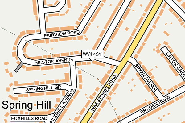 WV4 4SY map - OS OpenMap – Local (Ordnance Survey)