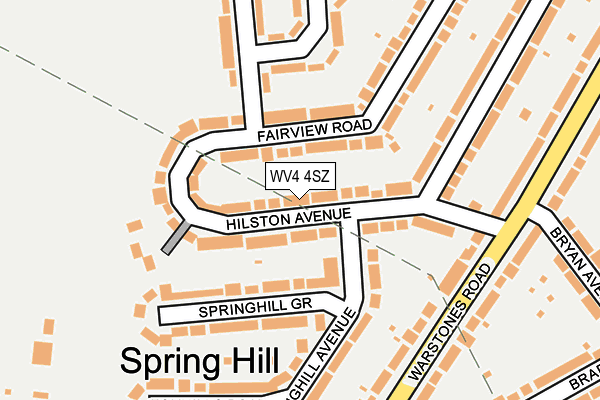 WV4 4SZ map - OS OpenMap – Local (Ordnance Survey)