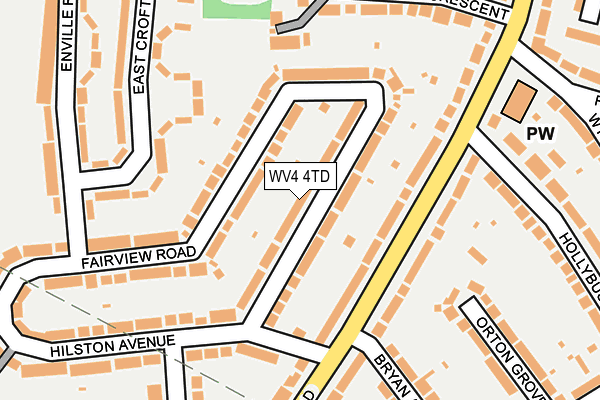 WV4 4TD map - OS OpenMap – Local (Ordnance Survey)