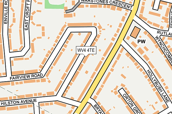 WV4 4TE map - OS OpenMap – Local (Ordnance Survey)