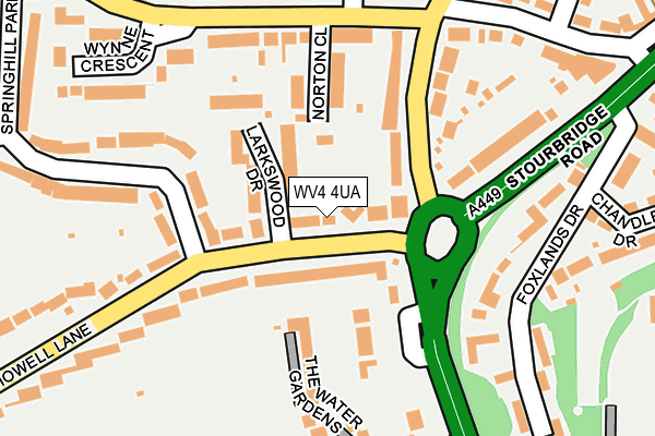 WV4 4UA map - OS OpenMap – Local (Ordnance Survey)