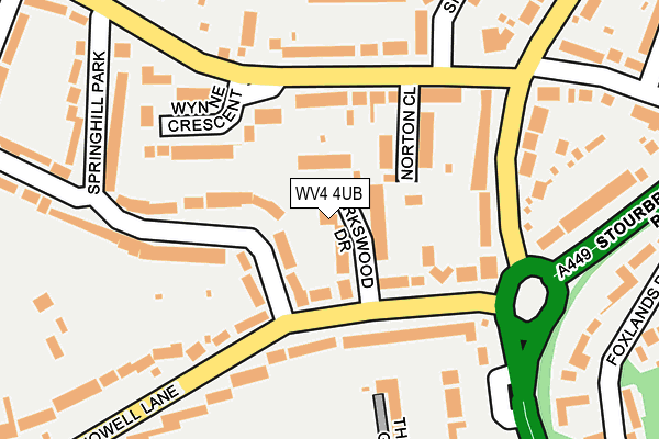 WV4 4UB map - OS OpenMap – Local (Ordnance Survey)
