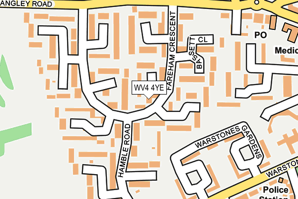 WV4 4YE map - OS OpenMap – Local (Ordnance Survey)