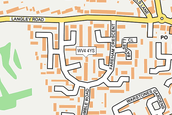 WV4 4YS map - OS OpenMap – Local (Ordnance Survey)