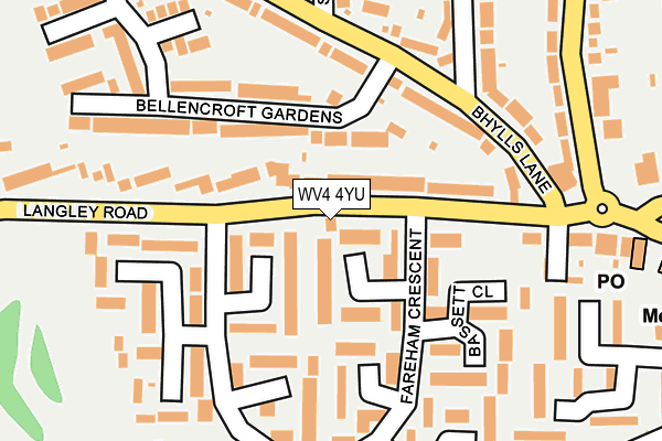 WV4 4YU map - OS OpenMap – Local (Ordnance Survey)