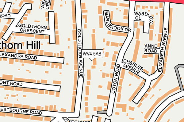 WV4 5AB map - OS OpenMap – Local (Ordnance Survey)