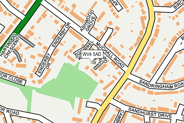 WV4 5AD map - OS OpenMap – Local (Ordnance Survey)