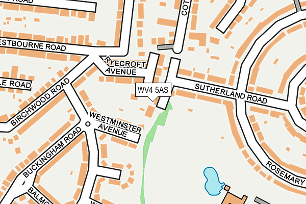 WV4 5AS map - OS OpenMap – Local (Ordnance Survey)