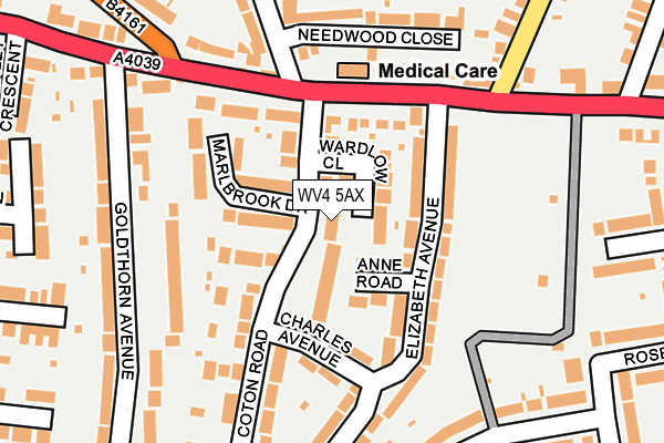 WV4 5AX map - OS OpenMap – Local (Ordnance Survey)