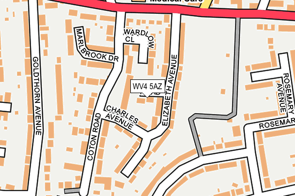 WV4 5AZ map - OS OpenMap – Local (Ordnance Survey)