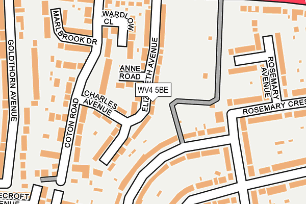 WV4 5BE map - OS OpenMap – Local (Ordnance Survey)
