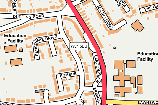 WV4 5DU map - OS OpenMap – Local (Ordnance Survey)