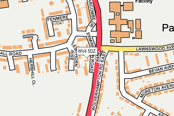 WV4 5DZ map - OS OpenMap – Local (Ordnance Survey)