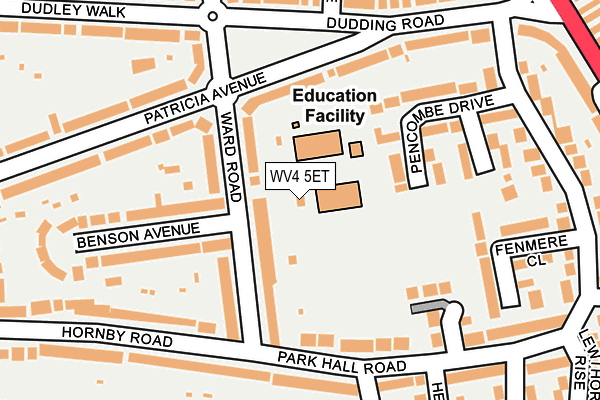 WV4 5ET map - OS OpenMap – Local (Ordnance Survey)