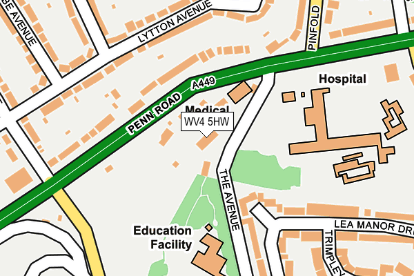 WV4 5HW map - OS OpenMap – Local (Ordnance Survey)