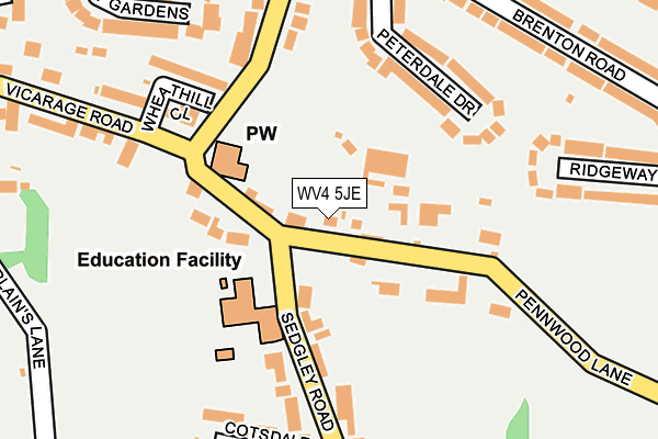 WV4 5JE map - OS OpenMap – Local (Ordnance Survey)