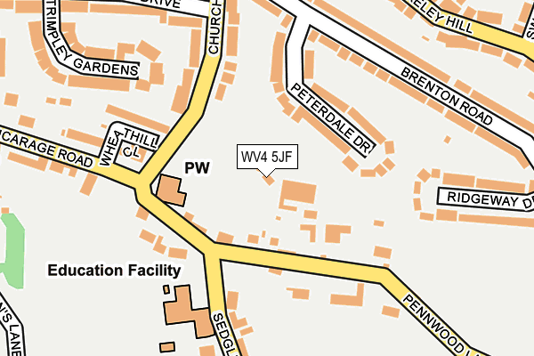 WV4 5JF map - OS OpenMap – Local (Ordnance Survey)