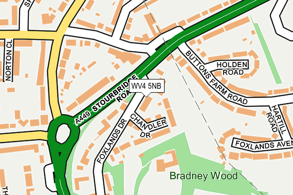 WV4 5NB map - OS OpenMap – Local (Ordnance Survey)