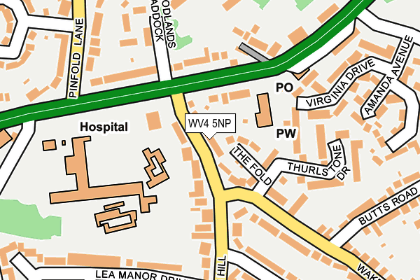 WV4 5NP map - OS OpenMap – Local (Ordnance Survey)