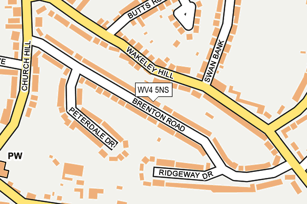 WV4 5NS map - OS OpenMap – Local (Ordnance Survey)