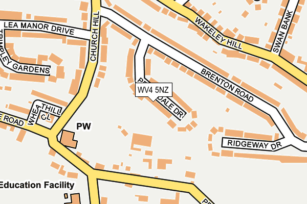 WV4 5NZ map - OS OpenMap – Local (Ordnance Survey)