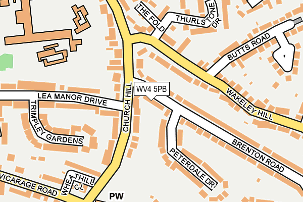 WV4 5PB map - OS OpenMap – Local (Ordnance Survey)