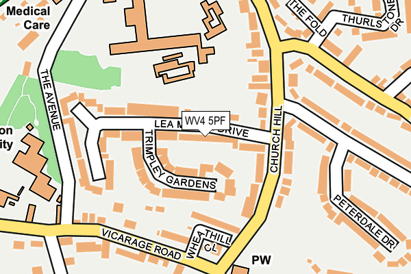 WV4 5PF map - OS OpenMap – Local (Ordnance Survey)