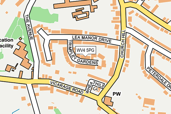 WV4 5PG map - OS OpenMap – Local (Ordnance Survey)