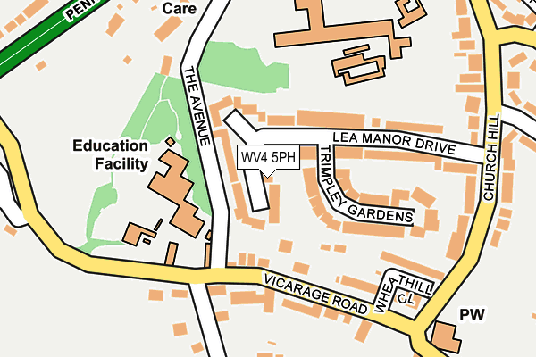 WV4 5PH map - OS OpenMap – Local (Ordnance Survey)