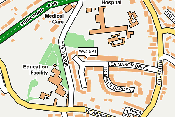 WV4 5PJ map - OS OpenMap – Local (Ordnance Survey)