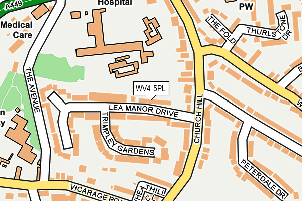 WV4 5PL map - OS OpenMap – Local (Ordnance Survey)