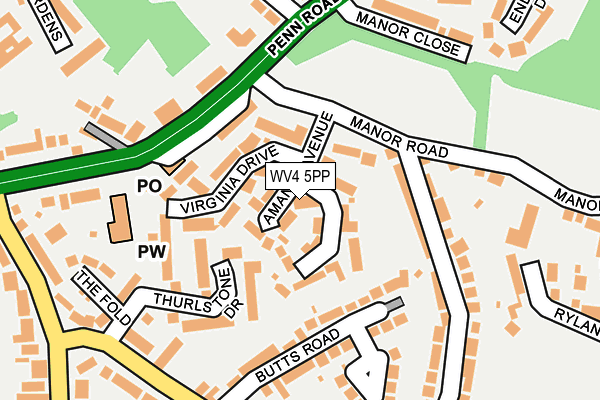 WV4 5PP map - OS OpenMap – Local (Ordnance Survey)