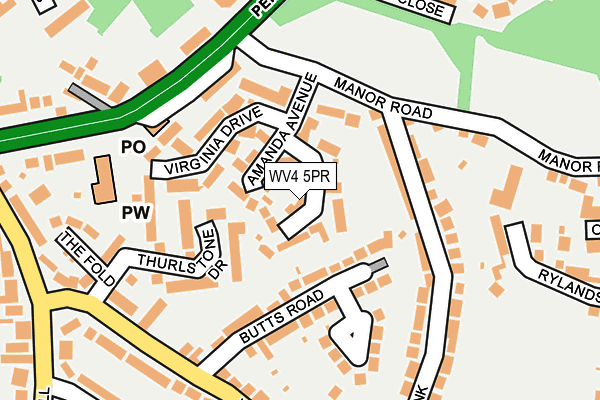 WV4 5PR map - OS OpenMap – Local (Ordnance Survey)
