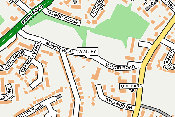 WV4 5PY map - OS OpenMap – Local (Ordnance Survey)