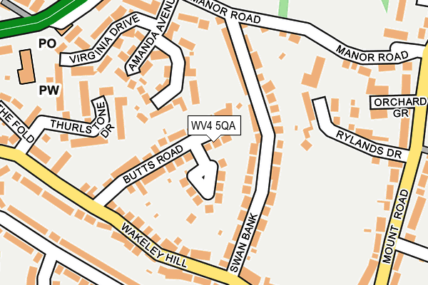 WV4 5QA map - OS OpenMap – Local (Ordnance Survey)