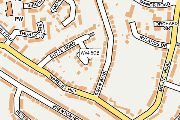 WV4 5QB map - OS OpenMap – Local (Ordnance Survey)