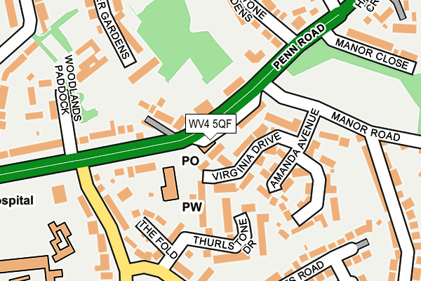 WV4 5QF map - OS OpenMap – Local (Ordnance Survey)