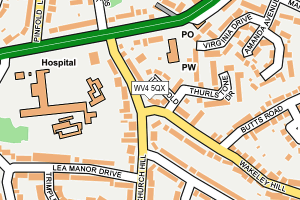 WV4 5QX map - OS OpenMap – Local (Ordnance Survey)