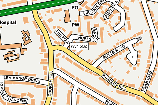 WV4 5QZ map - OS OpenMap – Local (Ordnance Survey)