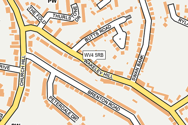 WV4 5RB map - OS OpenMap – Local (Ordnance Survey)