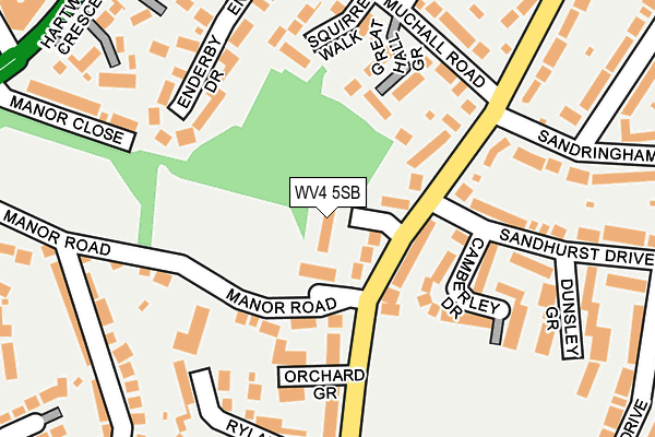 WV4 5SB map - OS OpenMap – Local (Ordnance Survey)