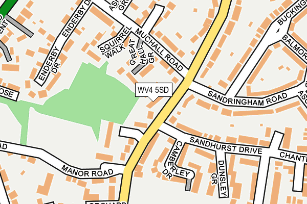WV4 5SD map - OS OpenMap – Local (Ordnance Survey)