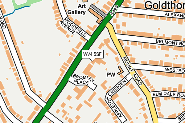 WV4 5SF map - OS OpenMap – Local (Ordnance Survey)