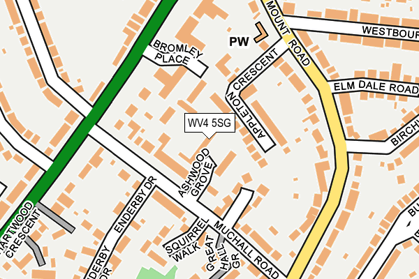 WV4 5SG map - OS OpenMap – Local (Ordnance Survey)