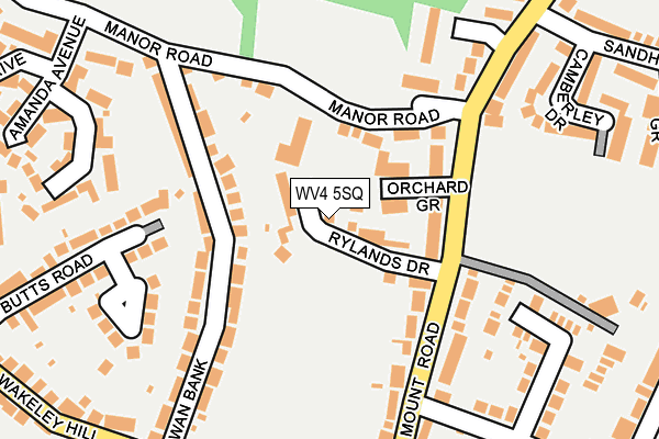 WV4 5SQ map - OS OpenMap – Local (Ordnance Survey)