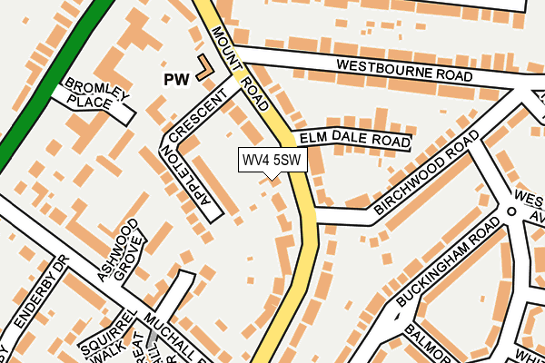 WV4 5SW map - OS OpenMap – Local (Ordnance Survey)