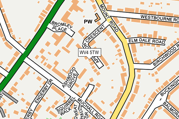 WV4 5TW map - OS OpenMap – Local (Ordnance Survey)