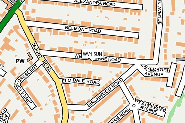 WV4 5UN map - OS OpenMap – Local (Ordnance Survey)