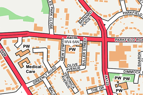 WV4 6AN map - OS OpenMap – Local (Ordnance Survey)